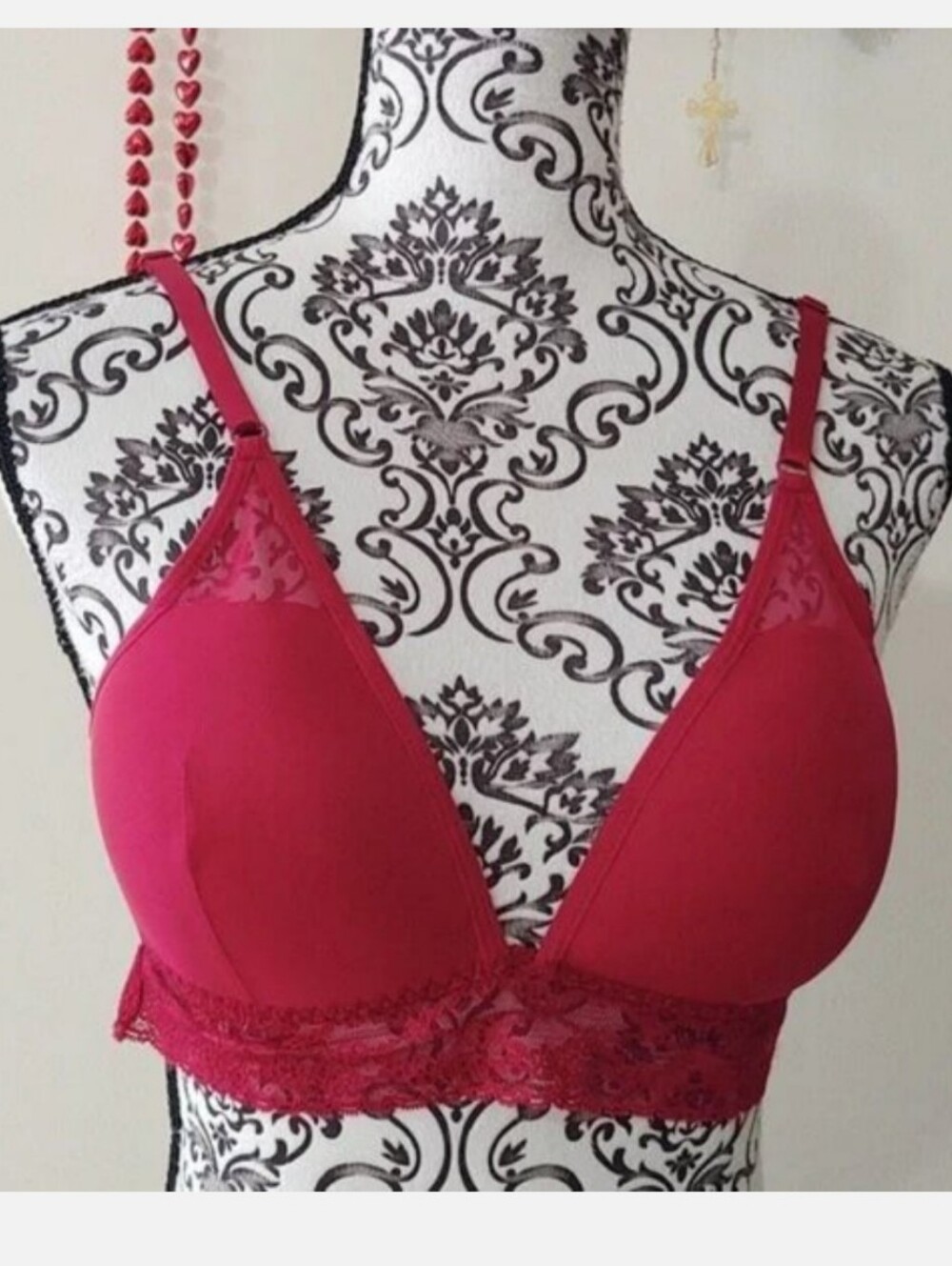 ABS Lightly Padded Lacey Bralette XL